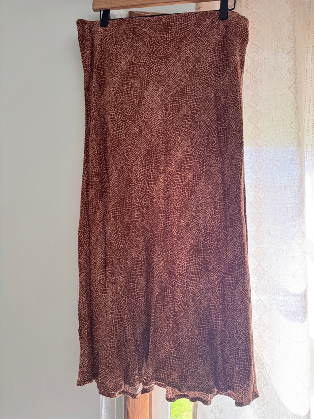 a new day Brown Textured Midi Skirt
